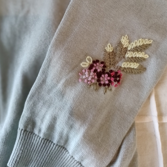 Anthropologie Embroidered Floral Cardigan Sweater, Great Condition! - Picture 7 of 16